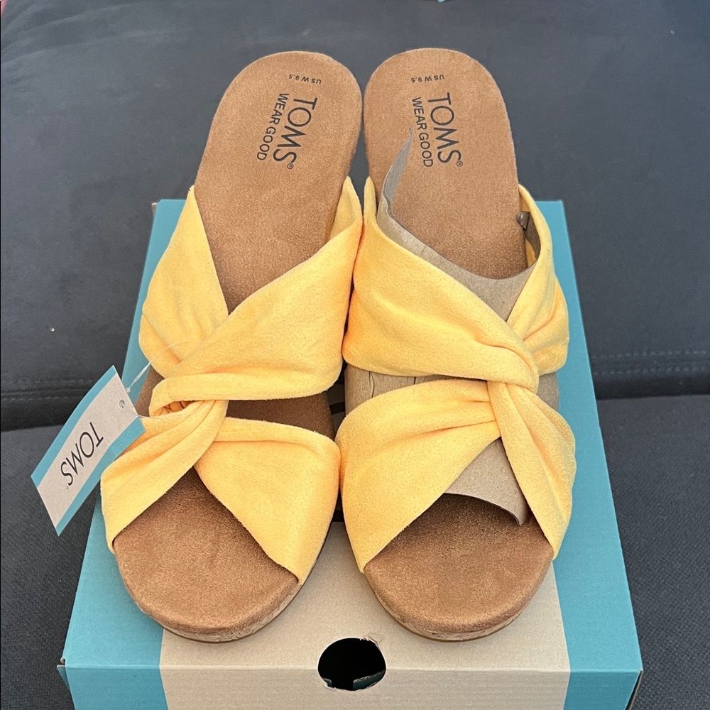 TOMS Women's Serena Sunny Yellow Twist Sandals